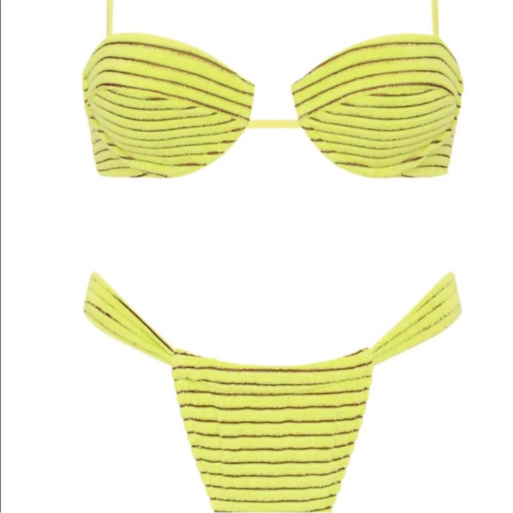 Triangl Swimwear Yellow Bikini Set with Ribbed Texture